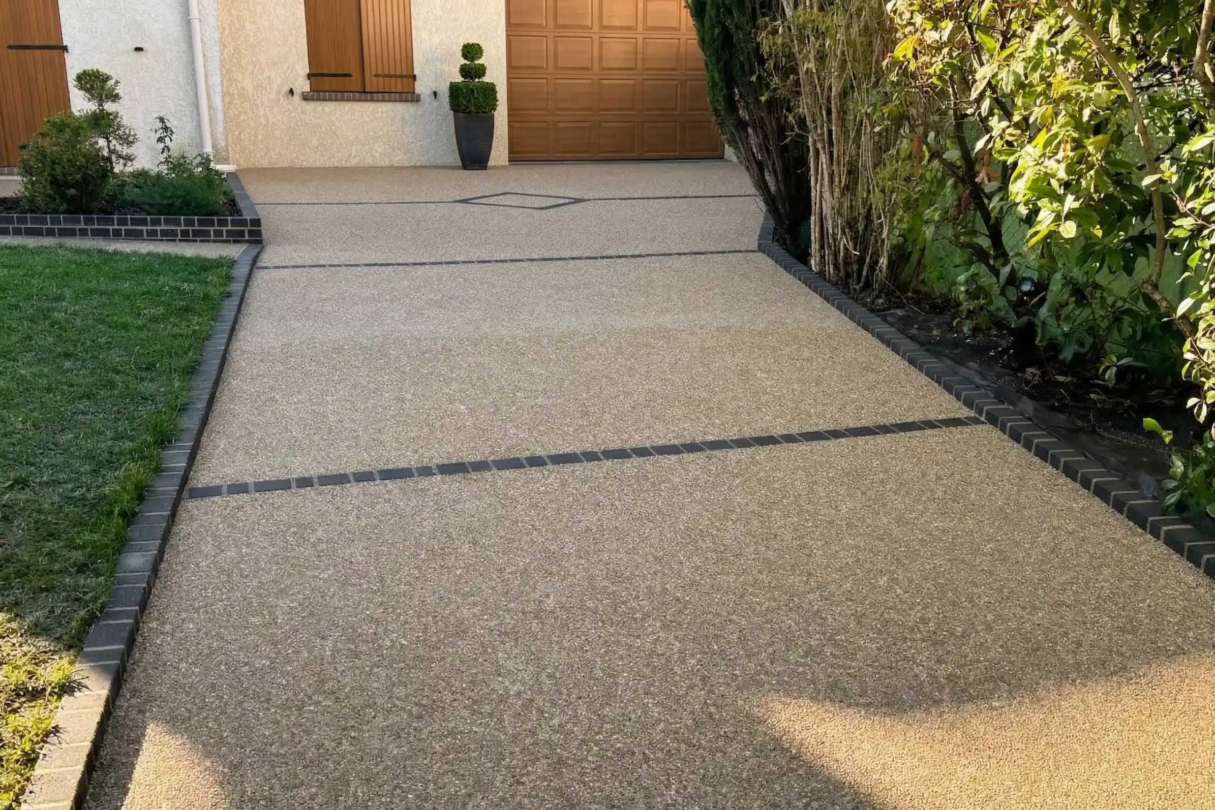 Allée en béton désactivé réalisée par Stabilisols
